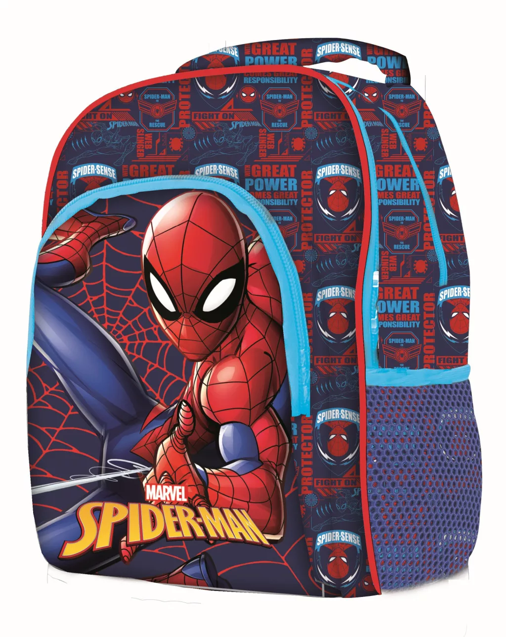 Ghiozdane si rucsacuri - Rucsac cu trei compartimente, 42x32x17 cm, bretele ajustabile și întărite, multicolor, Happy, Spiderman