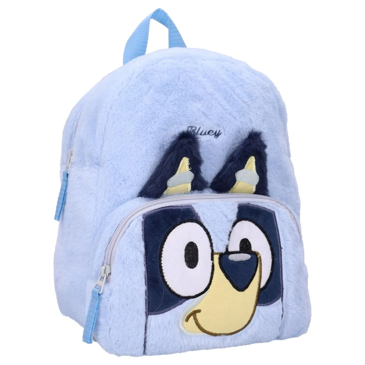 Ghiozdane si rucsacuri - Rucsac din pluș, cu două compartimente, 26x21x11 cm, albastru, Happy, Bluey