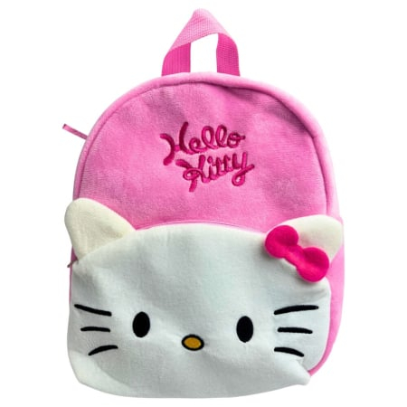 Ghiozdane si rucsacuri - Rucsac din pluș, cu două compartimente, 30x24x8 cm, roz, Happy, Hello Kitty
