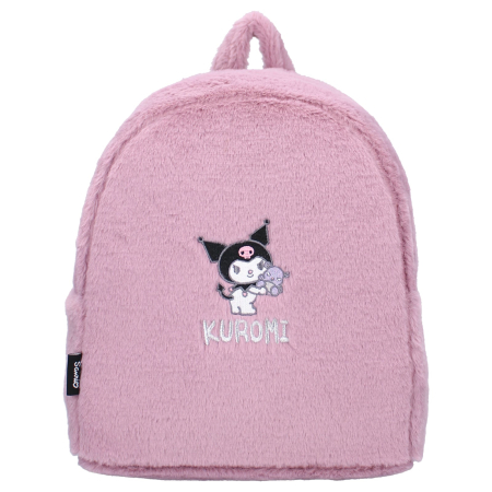 Ghiozdane si rucsacuri - Rucsac din pluș, cu două compartimente, 30x26x10 cm, mov, Happy, Kuromi