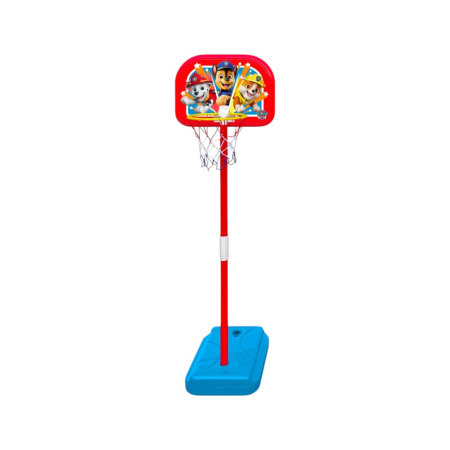Jocuri sportive pentru copii - Set baschet cu minge și pompă, coș reglabil, înălțime reglabilă 106 cm, bază stabilă, 3 ani+, Multicolor, Paw Patrol