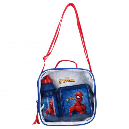 Set geantă, sticlă apă si cutie sandwich, din plastic, fara BPA, multicolor, Squeeze the day, Spiderman [1]