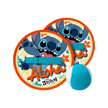 Jocuri sportive pentru copii - Set Joc Catch Ball, 2 palete, 1 minge, prindere Velcro, multicolor, Stitch