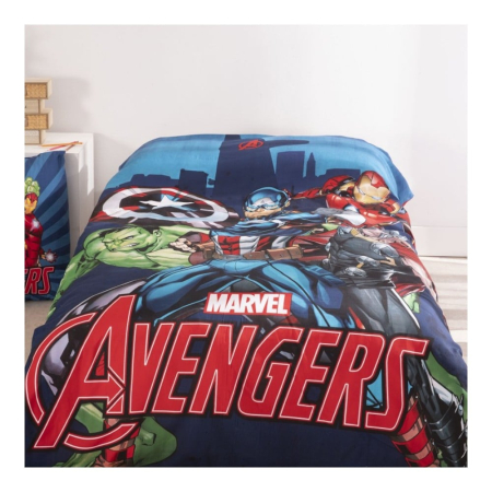 Set lenjerie pat, 100% bumbac, 2 piese, 140x200 cm, 65x65 cm, multicolor, Happy, Avengers [3]