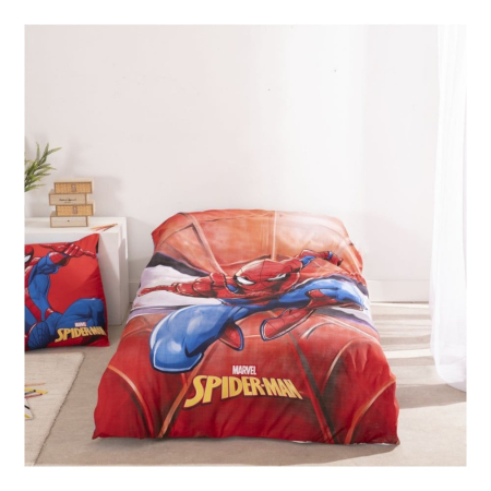 Set lenjerie pat, 100% bumbac, 2 piese, 140x200 cm, 65x65 cm, roșu, Happy, Spiderman [3]