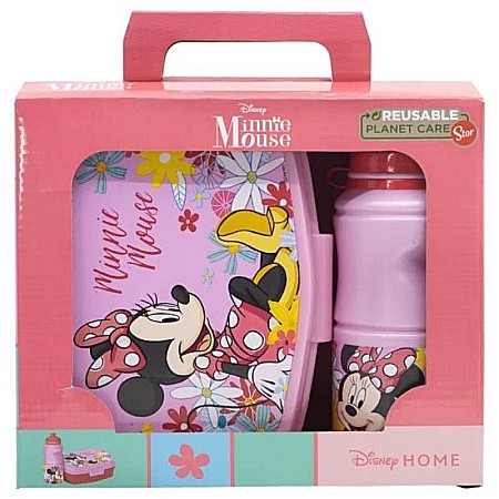 Seturi - Set cutie sandwich și sticlă pentru lichide, 400 ml, multicolor, Spring Look, Minnie Mouse, Disney
