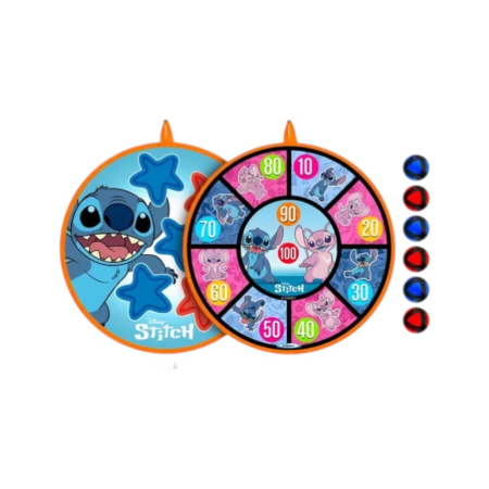 Jocuri sportive pentru copii - Set placă țintă cu 6 bile lipicioase pentru copii, cu două fețe, multicolor, Stitch