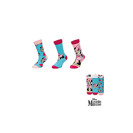 Set 3 perechi șosete copii, albastru/roz Minnie Mouse, Disney [1]