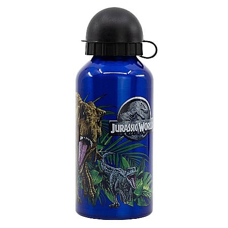 Sticle - Sticla de apă Stor®, pentru copii, din aluminiu, cu model JURASSIC WORLD, 400 ml
