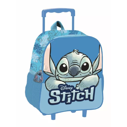 Troler - Troler 3D, cu un compartiment, 32x26x11 cm, bretele ajustabile și întărite, albastru, Happy, Stitch, Disney