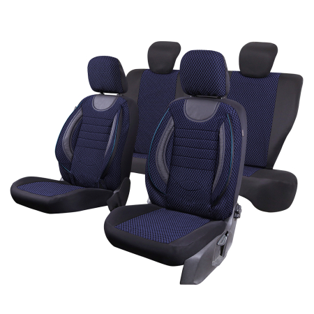 Huse scaune auto CityRide albastru negru ZefAuto