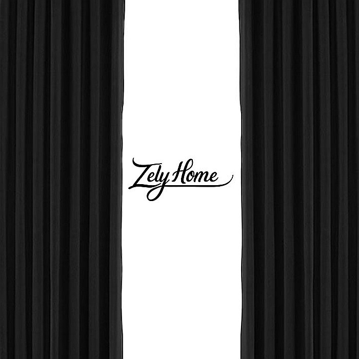 Draperii Catifea Simplu Negru [2]