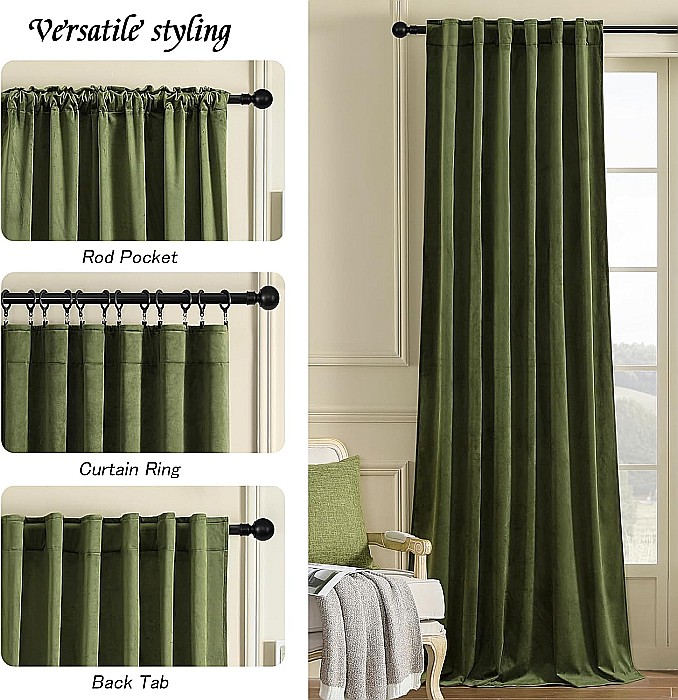 Draperii Catifea Verde Olive [6]