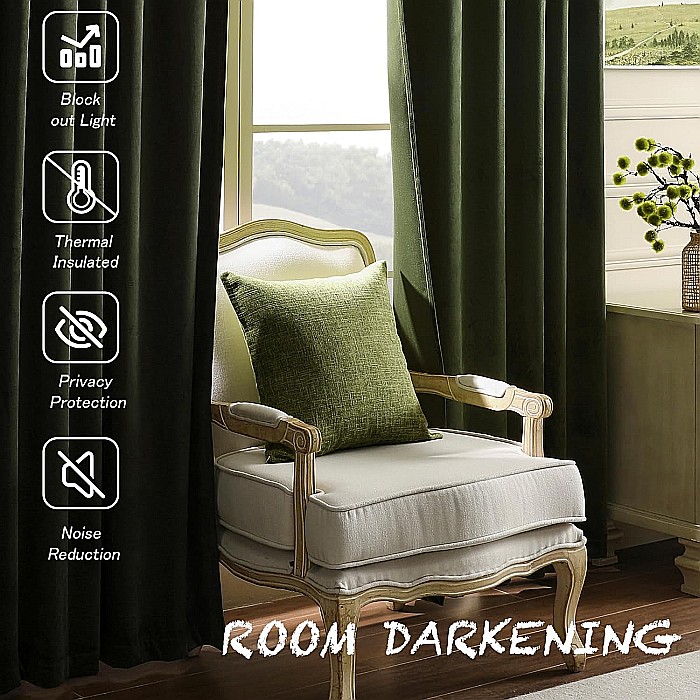 Draperii Catifea Verde Olive [7]