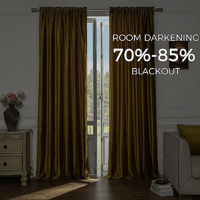 Draperii Catifea Simplu Mustar [3]