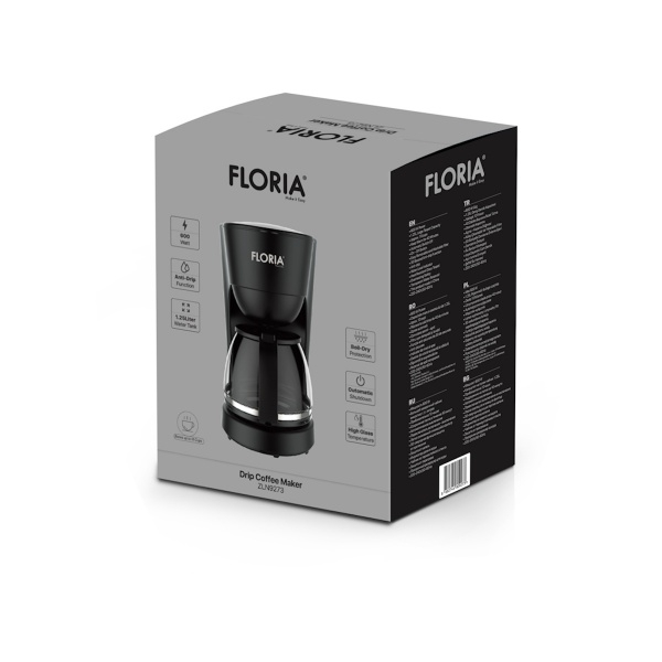 Aparat de facut cafea Floria ZLN9273 Negru, putere 600W, oprire automata, vas de 1.2 litrii [2]