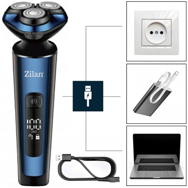 Aparat de ras 4 in 1 Zilan ZLN8726 fara fir, afisare LED, autonomie de 60 de minute [2]