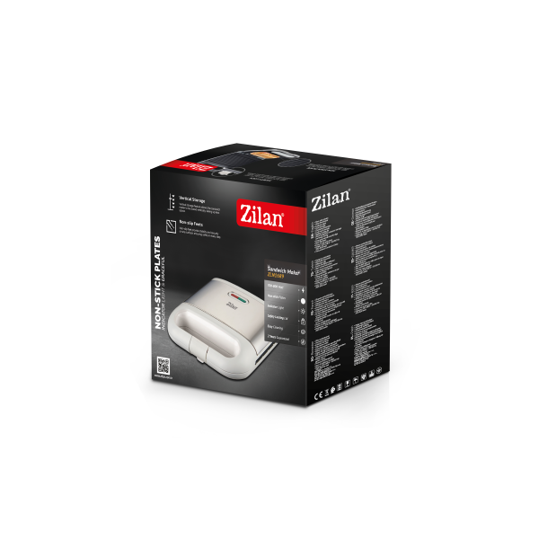 Aparat pentru facut sandwich Zilan ZLN1689, Termostat automat, Indicator luminos, Protectie supraincalzire, Picioruse antiderapante, 800W [4]