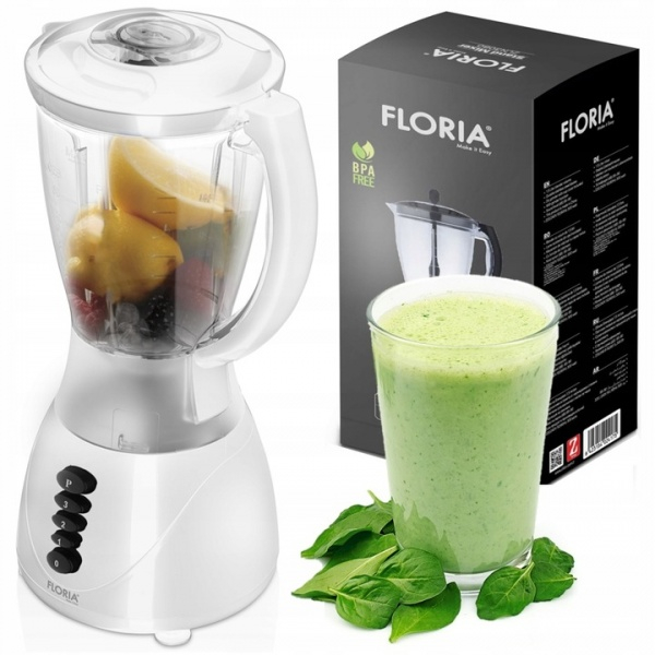 Blender FLORIA ZLN3081 ALB, Putere 300W, capacitate 1.5L, 3 viteze, Functie pulss, vas de plastic [3]