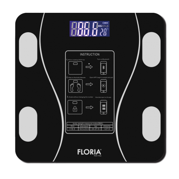 Cantar corporal Zilan ZLN8962 din sticla securizata, capacitate 3-180kg, Aplicatie OKOK, Display LCD [2]