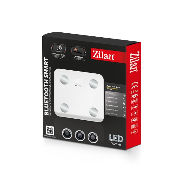 Cantar corporal Zilan ZLN9006 din sticla securizata, capacitate 3-180kg, Aplicatie OKOK, Display LED [3]
