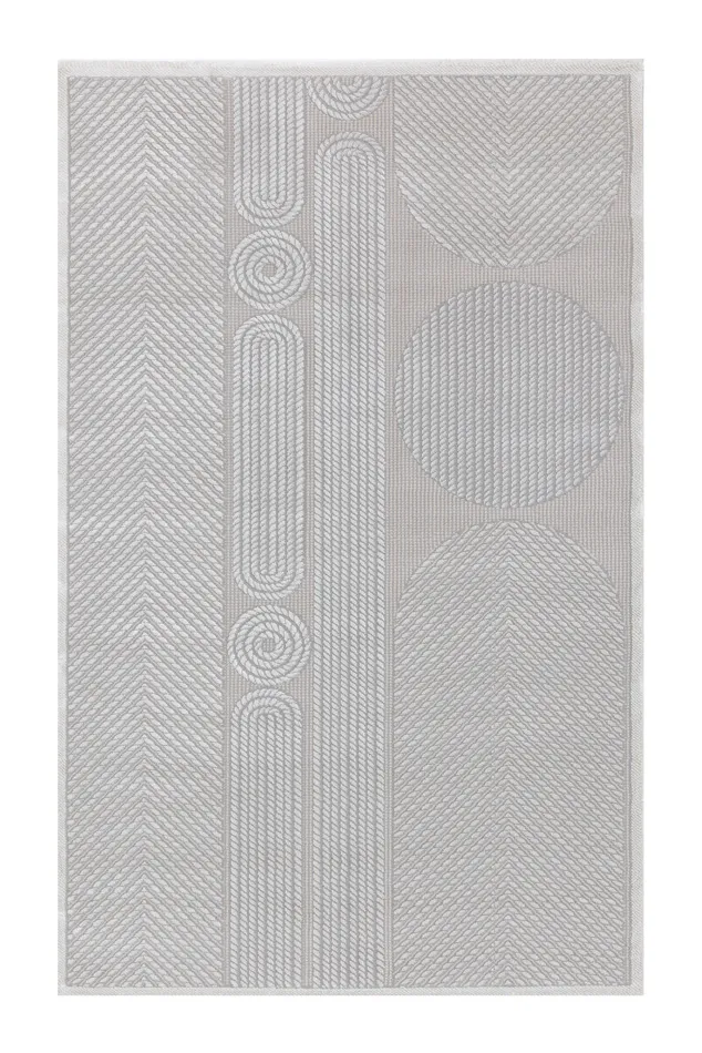 Covor modern gri Deluxe model geometric 39918 pentru living [2]