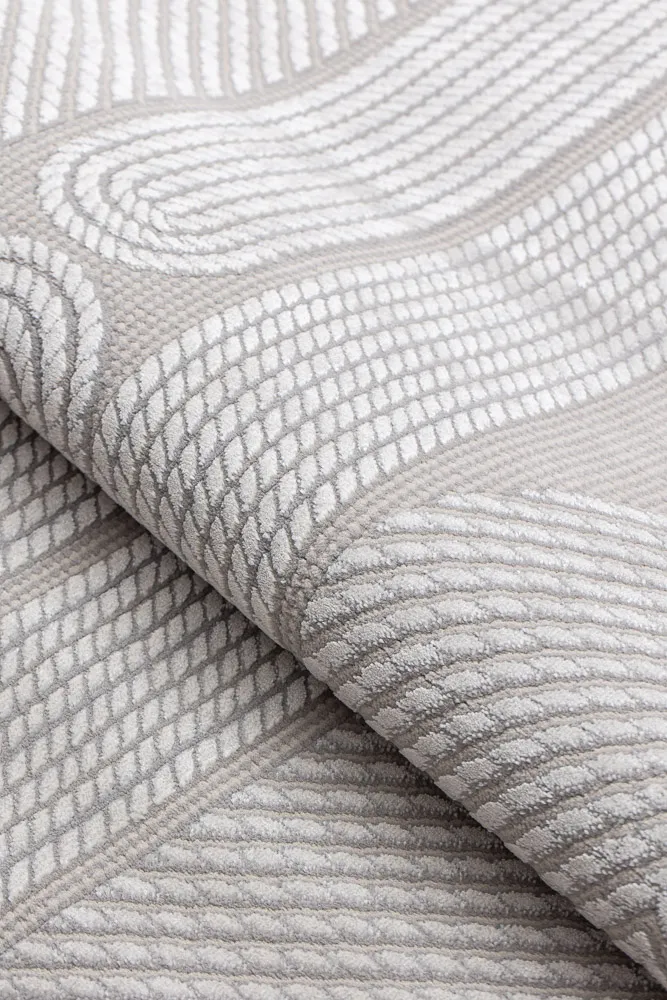 Covor modern gri Deluxe model geometric 39918 pentru living [5]