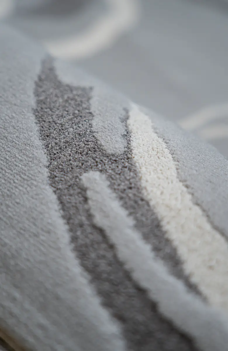 Covor modern Gloria Silver Flow gri cu model abstract pentru living [3]