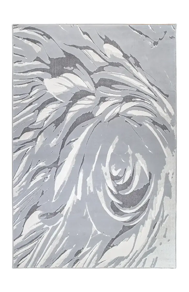 Covor modern Gloria Silver Flow gri cu model abstract pentru living [2]
