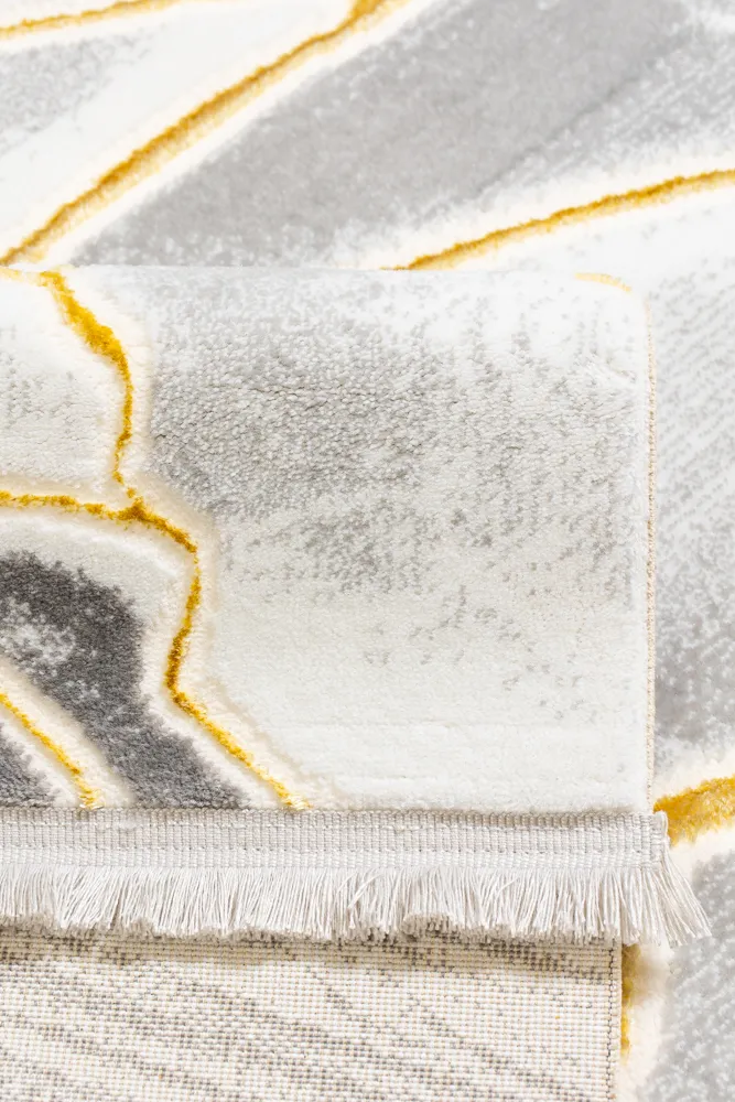 Covor living modern gri auriu model marmura Aura Lux Turcia [4]