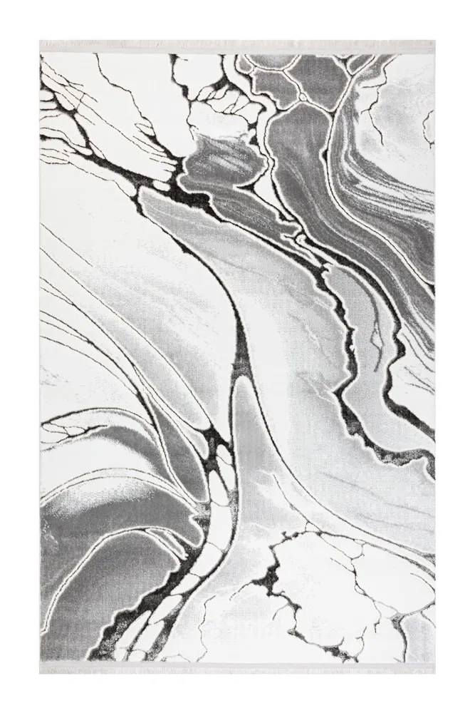 Covor modern gri alb model marmura living Aura Lux Turcia [2]