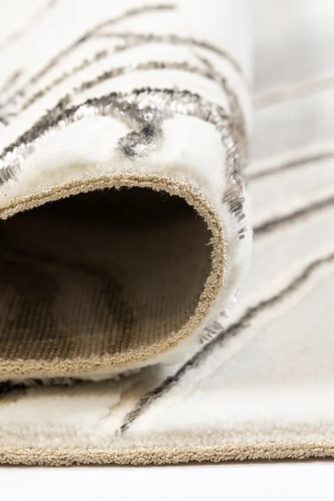 Covor modern gri alb model marmura living Aura Lux Turcia [4]