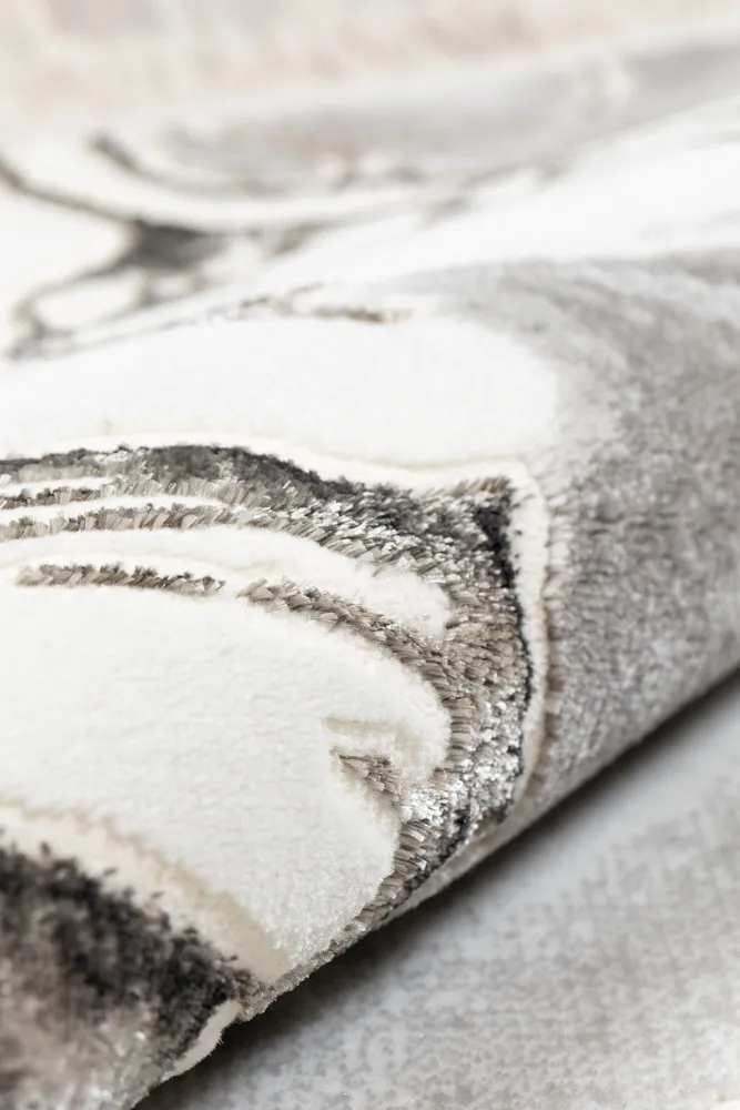 Covor modern gri alb model marmura living Aura Lux Turcia [3]