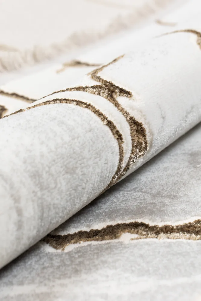 Covor living modern crem maro model abstract 10mm [4]