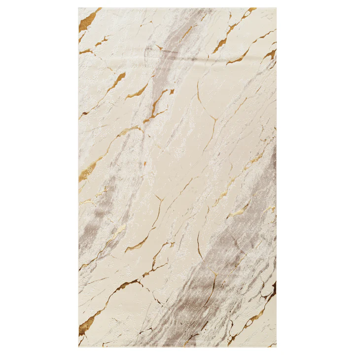 Covor modern Asia crem gold model marmură pentru living [2]