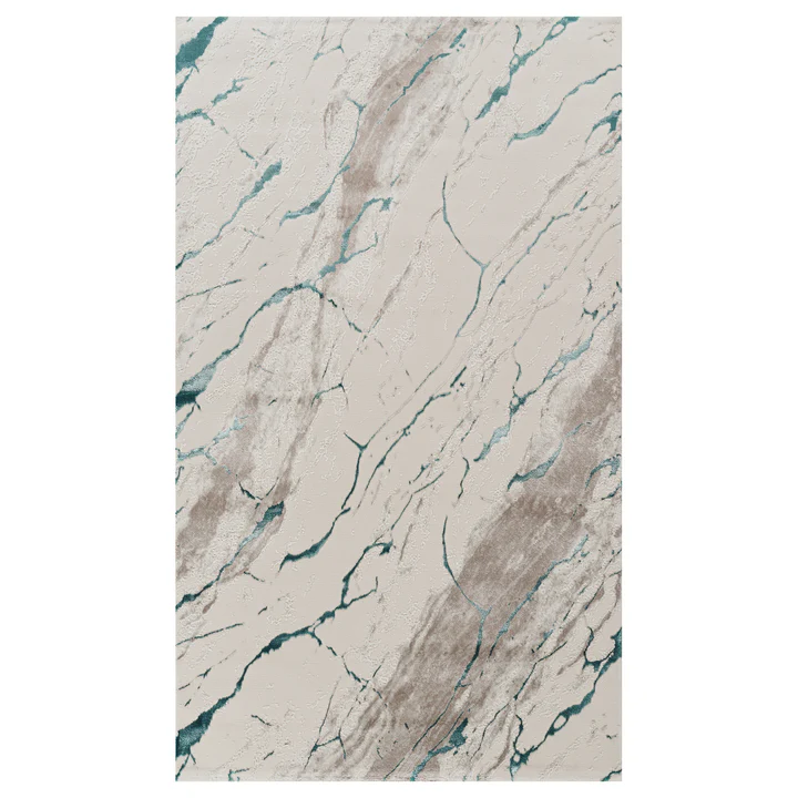 Covor modern Asia crem turcoaz model marmură pentru living [2]