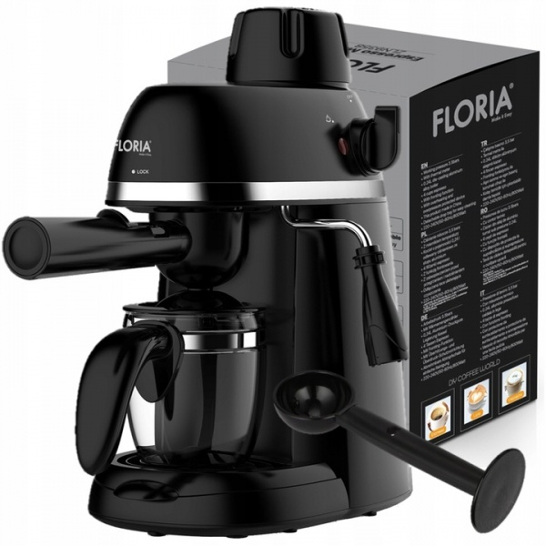 Espressor Floria ZLN9358 Negru, putere 800W, presiune de 3.5 bari, usor de curatat [2]