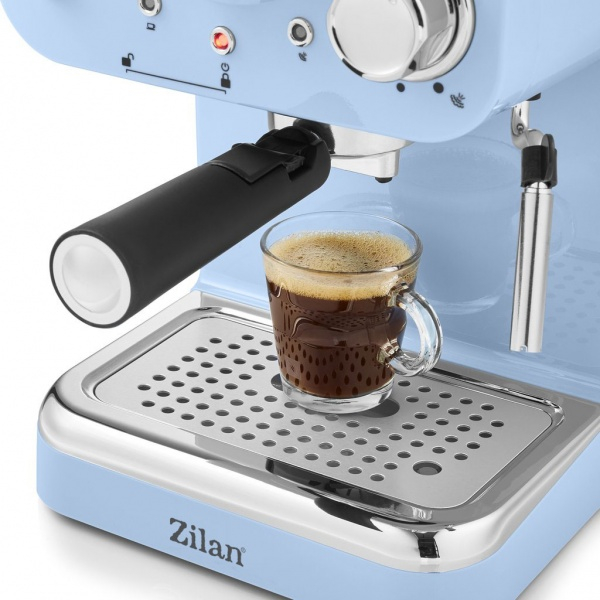 Espressor manual Zilan ZLN2861 Albastru,15 Bar, 1.25 l, 1100W, Design Retro [3]
