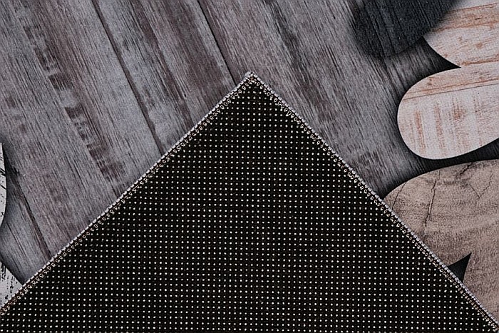 Covor de bucătărie antiderapant, lavabil, 60x180 cm – Negru cu text „KITCHEN” [3]