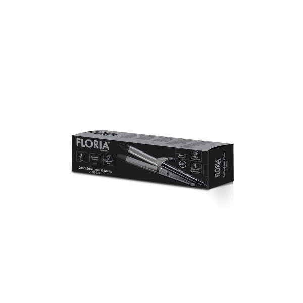 Placa 2 in 1 Floria ZLN9426 pentru indreptat si ondulat parul, temperatura maxima de 200 grade, 43W, Negru [2]