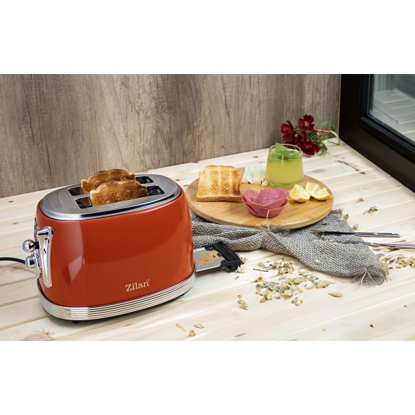 Prajitor RETRO Zilan ZLN7040 Rosu, 6 trepte de prajire, indicator luminos pentru semnalizare [4]