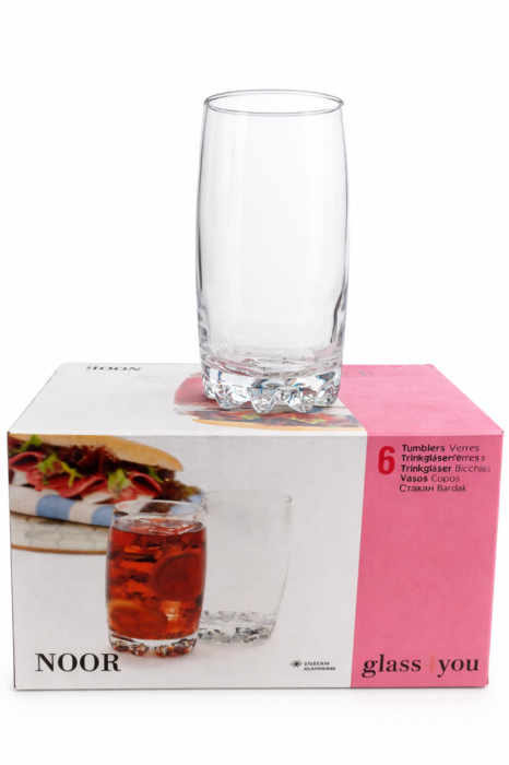 Set 6 pahare inalte sticla 385ml pentru suc apa [3]