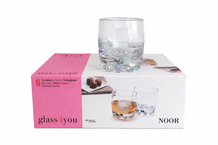 Set 6 pahare whisky sticla 315ml baza groasa [3]