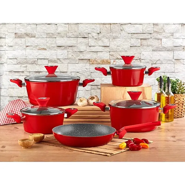 Set oale 9 piese, Zilan ZLN-3260, Material aluminiu, Interior granit, Compatibil inductie [2]