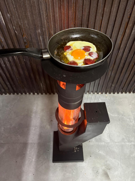 Soba pe peleți tip rachetă – model scurt [3]