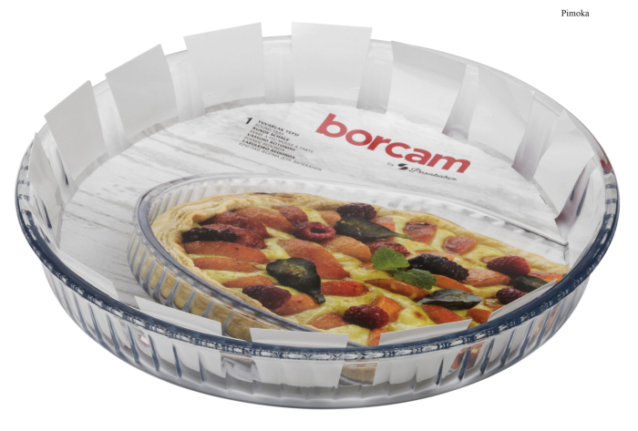 Tavă rotundă din sticlă termorezistentă 2950 cc, diametru 31.9 cm, transparentă [4]