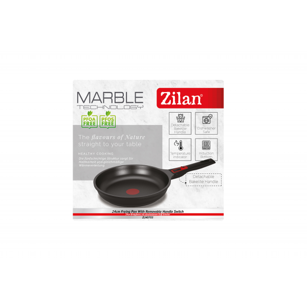 Tigaie Zilan ZLN0705 cu strat inductie, 24 cm, invelis non-aderent, maner detasabil [2]