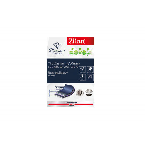 Tigaie Zilan ZLN9631 diamond, cu baza de inductie, ceramica si inox, usor de spalat, 24 cm,1.5L [6]
