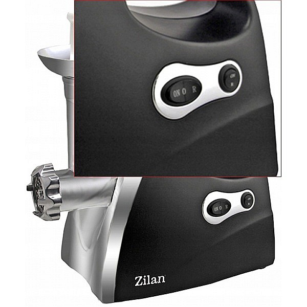 Masina de tocat carne ZILAN ZLN-7599,Negru 1200W, Tava si panou inox, Accesorii umplut carnati, Functie revers, 1.6kg/min, [7]