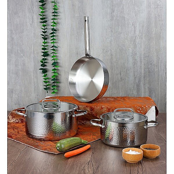 Tigaie inalta Zilan ZLN1337 din otel inoxidabil, 1.5L, Diametru 24 cm, Maner nituit, Maner din inox [4]